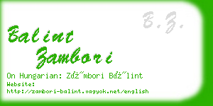 balint zambori business card